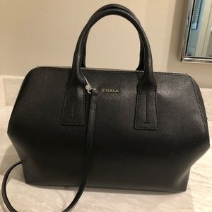 Furla Boston bag black saffiano leather